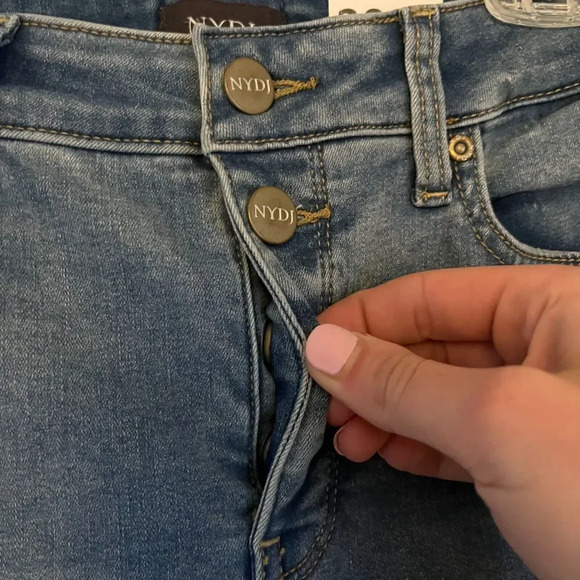 NYDJ Lift X Tuck Womens Blue Sheri Slim Jeans 8 Denim Light Wash Faded - Picture 5 of 9